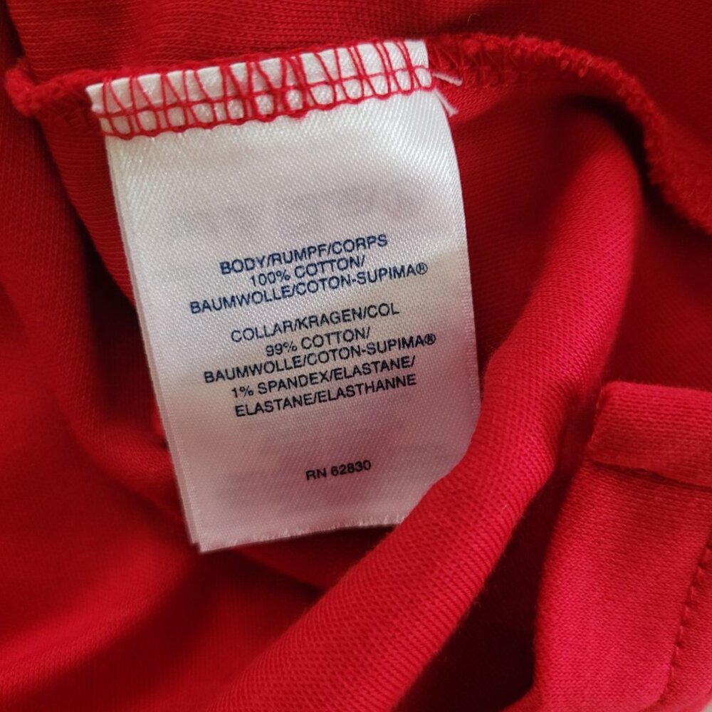 Lands End Mens Long Sleeve Polo Shirt XL red Preppy casual grandpacore Heritage - Picture 4 of 5